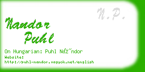 nandor puhl business card